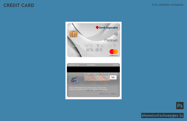 Israel Bank Hapoalim Bank Mastercard Beispielvorschau